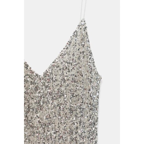 ZARA ZW COLLECTION LONG SEQUIN DRESS - Picture 8 of 8